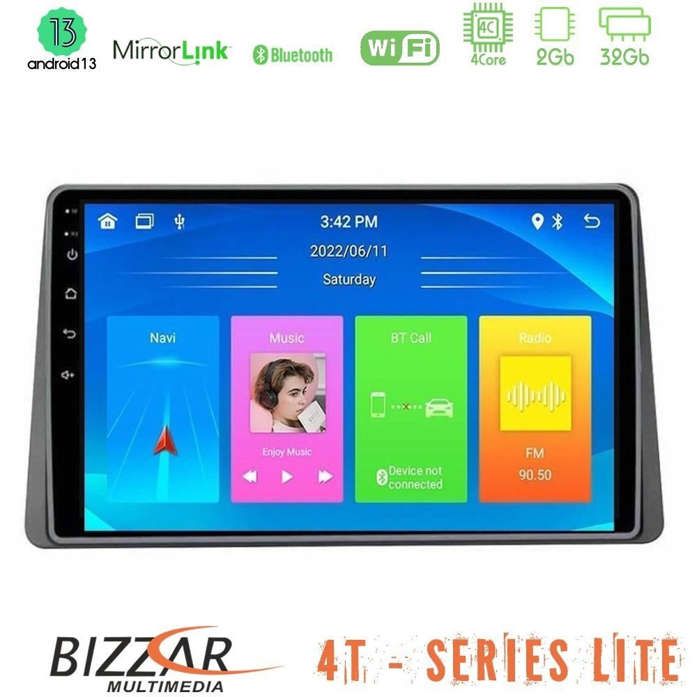 Bizzar 4T Series Renault Arkana 2019-> 4Core Android13 2+32GB Navigation Multimedia Tablet 10"