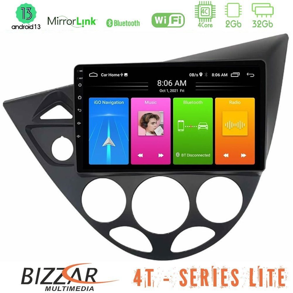 Bizzar 4T Series Ford Focus 1999-2004 4Core Android13 2+32GB Navigation Multimedia Tablet 9"