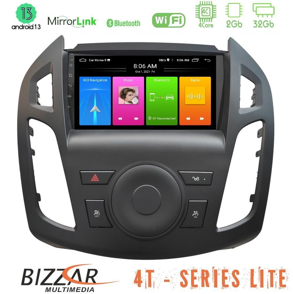 Bizzar 4T Series Ford Transit Connect 4Core Android13 2+32GB Navigation Multimedia Tablet 9"