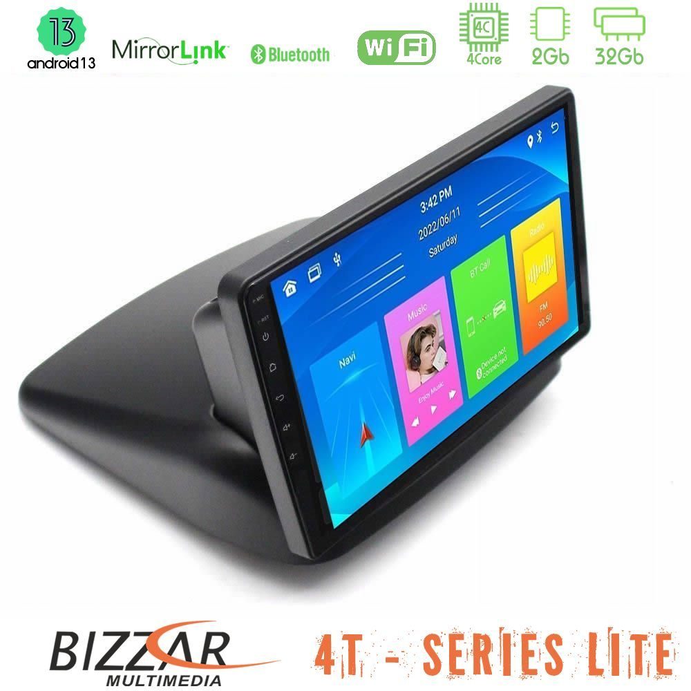 Bizzar 4T Series Fiat Doblo 2002 – 2009 4Core Android13 2+32GB Navigation Multimedia Tablet 10"