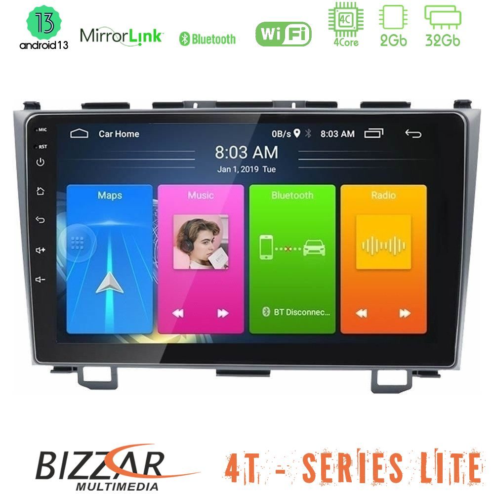 Bizzar 4T Series Honda CRV 4Core Android13 2+32GB Navigation Multimedia Tablet 9"