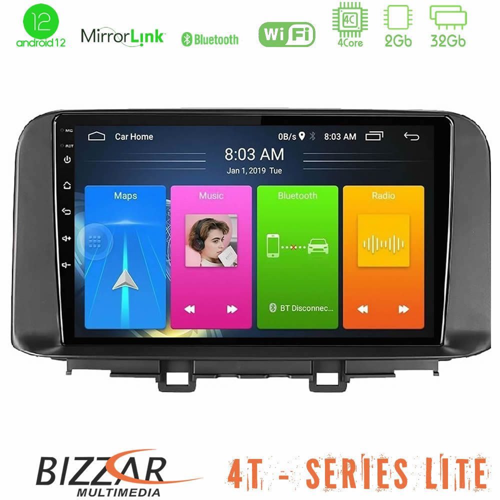 Bizzar 4T Series Hyundai Kona 2018-2023 4Core Android13 2+32GB Navigation Multimedia Tablet 10"