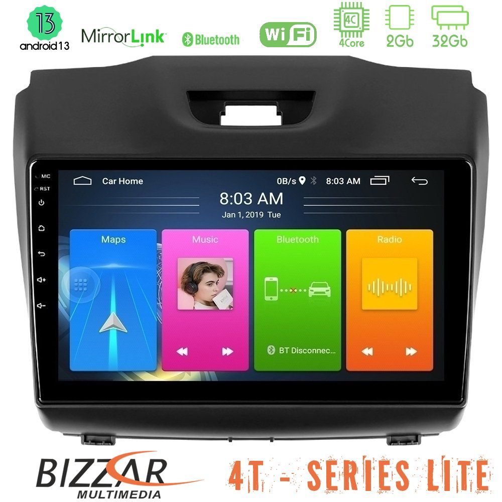 Bizzar 4T Series Isuzu D-MAX 2012-2019 4Core Android13 2+32GB Navigation Multimedia Tablet 9"