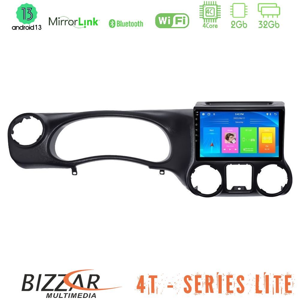 Bizzar 4T Series Jeep Wrangler 2011-2014 4Core Android13 2+32GB Navigation Multimedia Tablet 10"