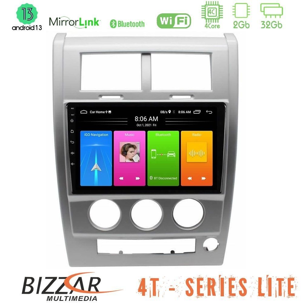 Bizzar 4T Series Jeep Cherokee (KK) 2008-2012 4Core Android13 2+32GB Navigation Multimedia Tablet 10"