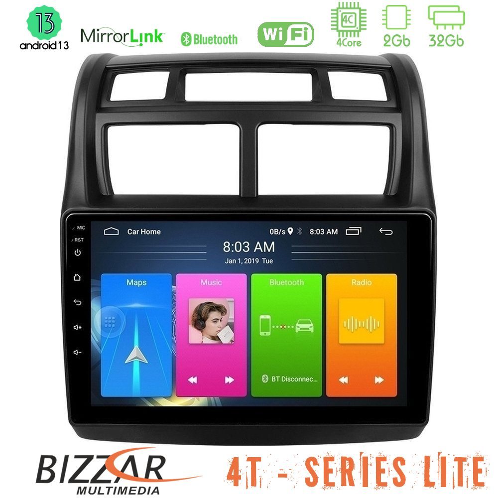 Bizzar 4T Series Kia Sportage 2008-2011 4Core Android13 2+32GB Navigation Multimedia Tablet 9"