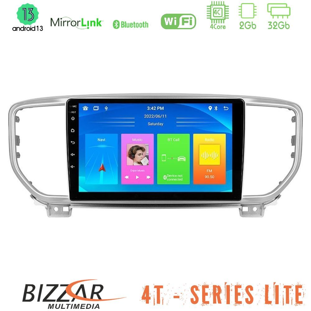 Bizzar 4T Series Kia Sportage 2018-2021 4Core Android13 2+32GB Navigation Multimedia Tablet 9"