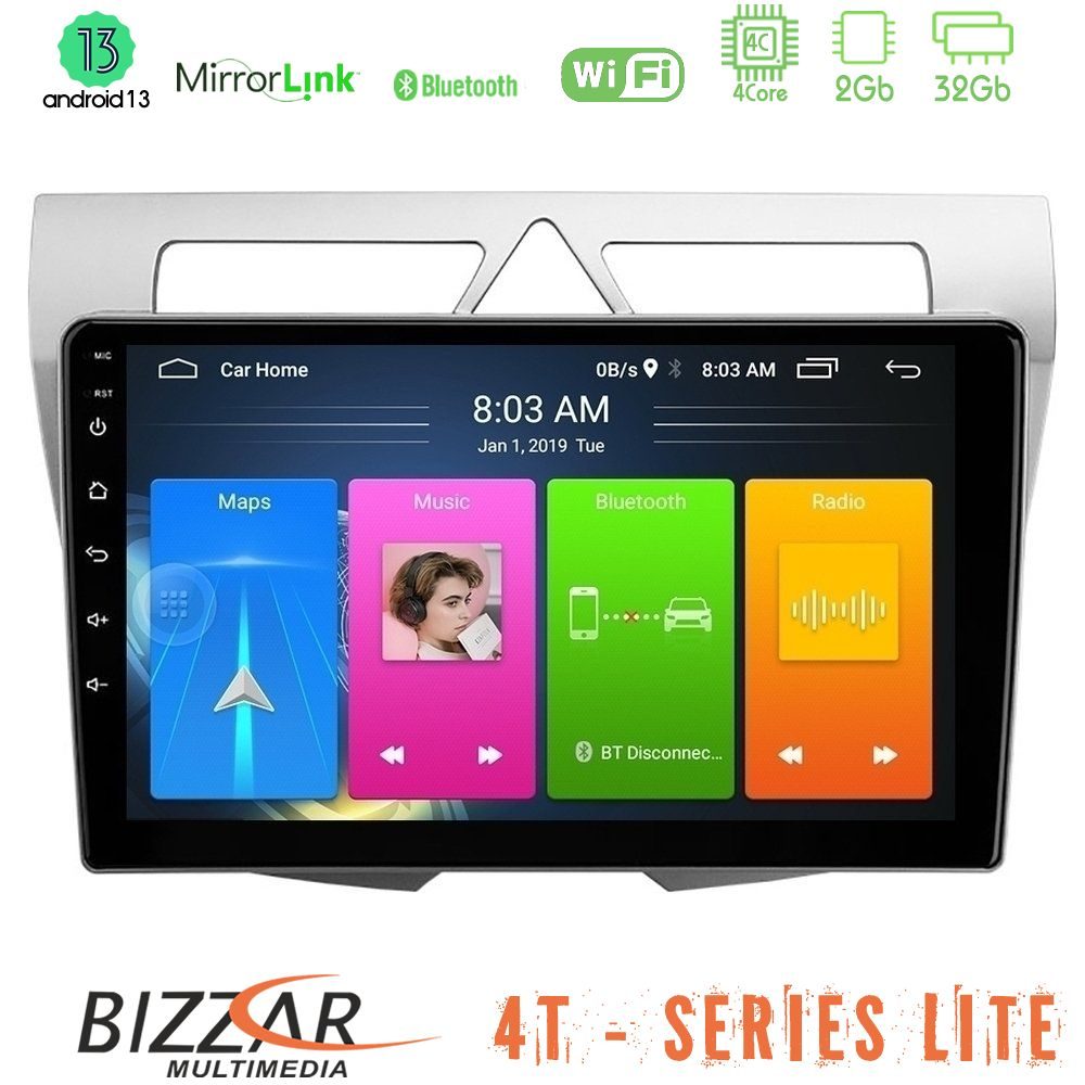 Bizzar 4T Series Kia Picanto 4Core Android13 2+32GB Navigation Multimedia Tablet 9"
