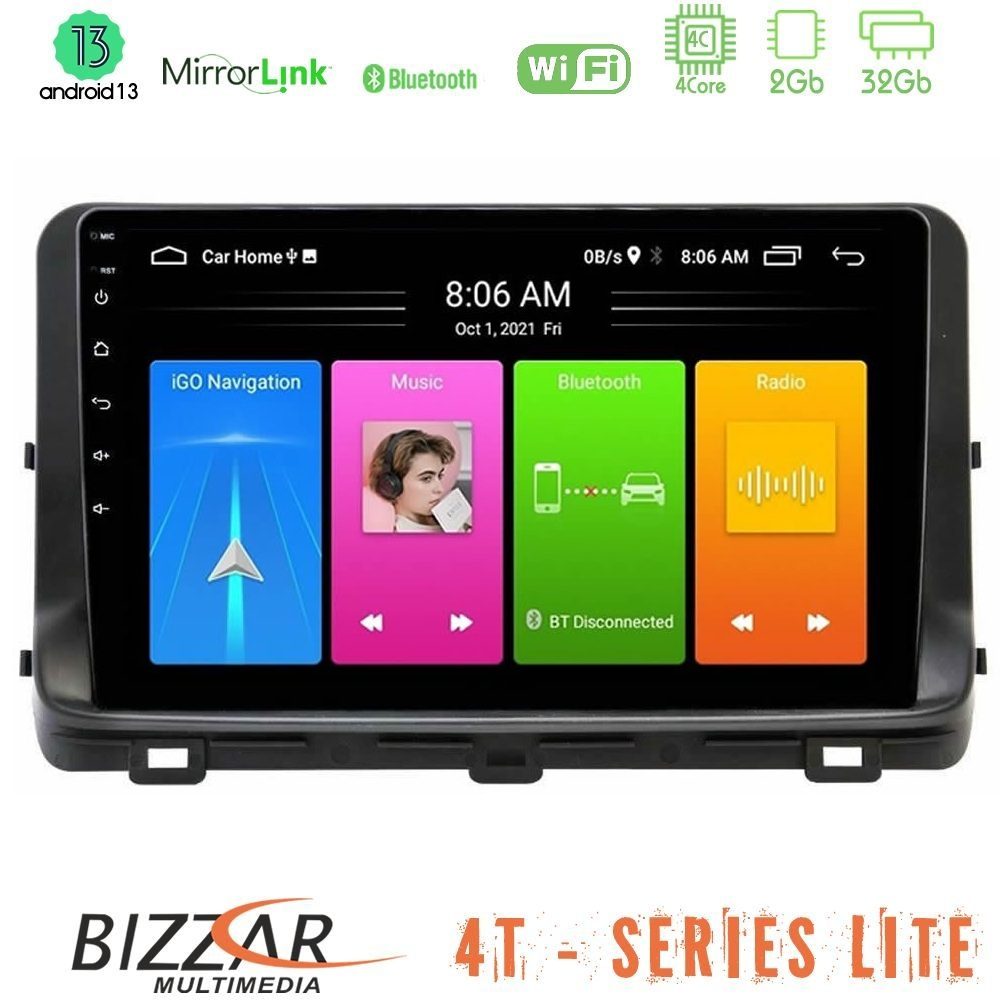 Bizzar 4T Series Kia Ceed 2018-2023 4Core Android13 2+32GB Navigation Multimedia Tablet 10"