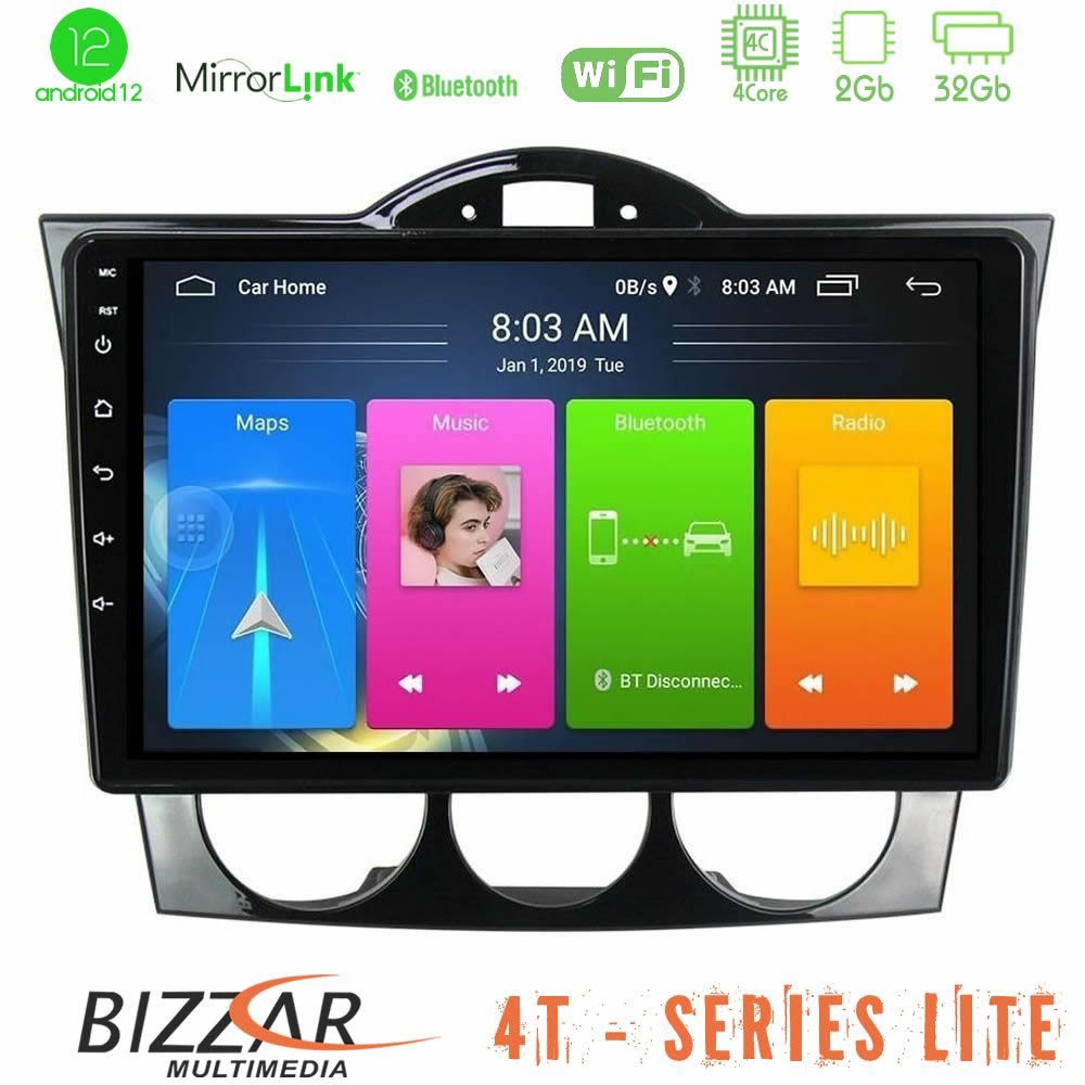 Bizzar 4T Series Mazda RX8 2003-2008 4core Android13 2+32GB Navigation Multimedia Tablet 9"
