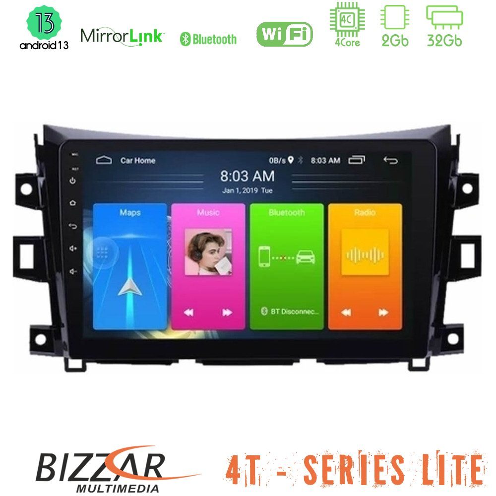 Bizzar 4T Series Nissan Navara NP300 4Core Android13 2+32GB Navigation Multimedia Tablet 9"