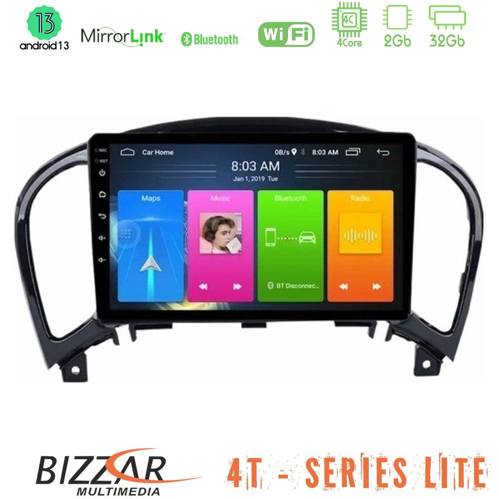 Bizzar 4T Series Nissan Juke 4Core Android13 2+32GB Navigation Multimedia Tablet 9"