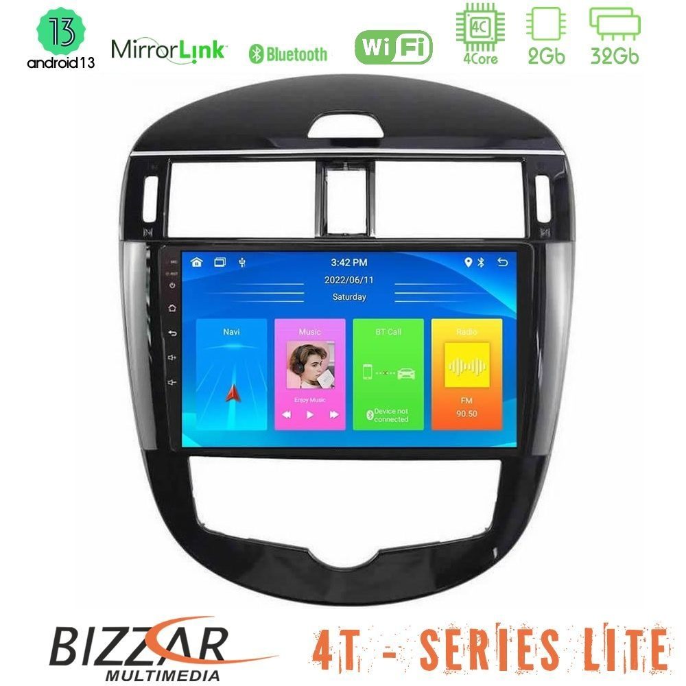 Bizzar 4T Series Nissan Pulsar 2015-2018 4Core Android13 2+32GB Navigation Multimedia Tablet 9"
