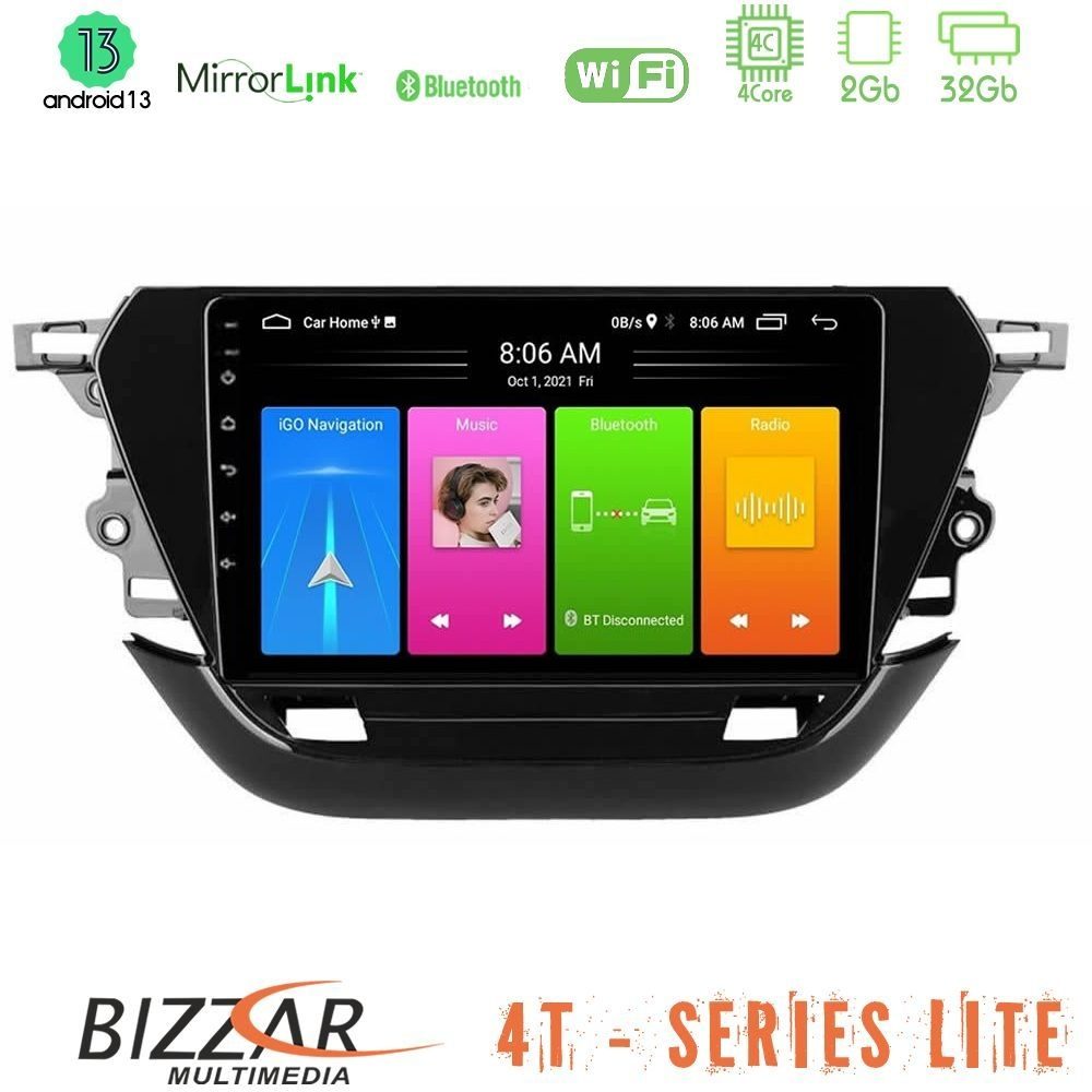 Bizzar 4T Series Opel Corsa F 2019-2023 4Core Android13 2+32GB Navigation Multimedia Tablet 9"