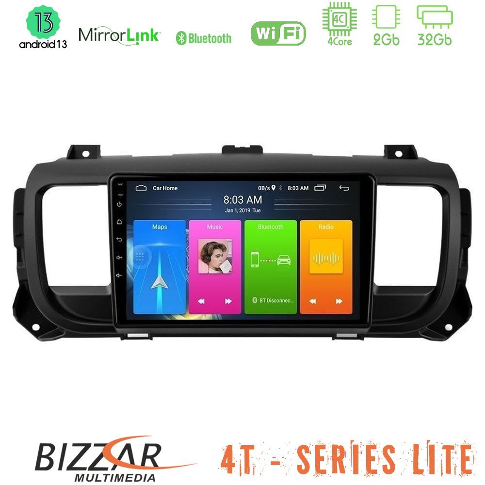 Bizzar 4T Series Citroen/Peugeot/Opel/Toyota 4Core Android13 2+32GB Navigation Multimedia Tablet 9"