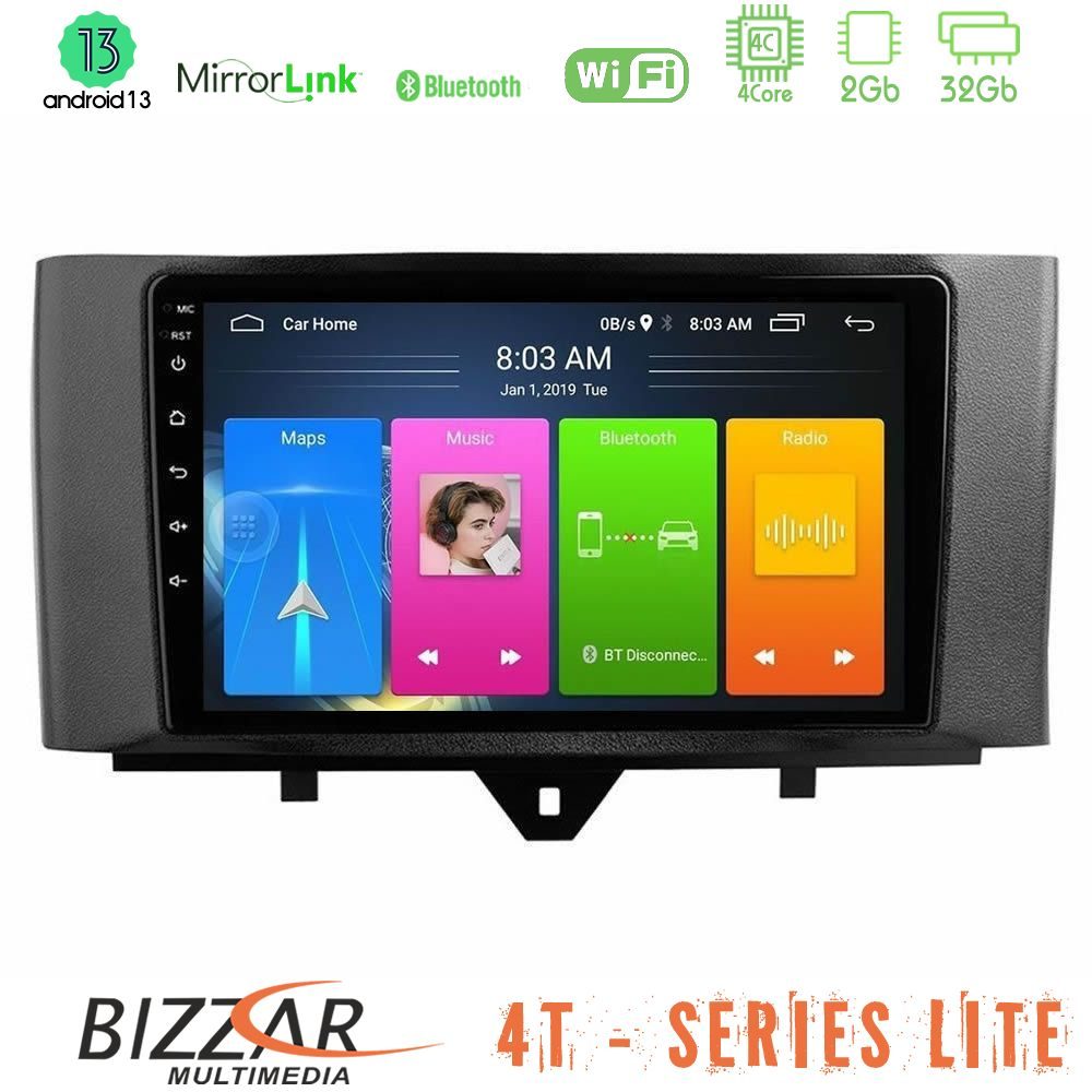 Bizzar 4T Series Smart 451 Facelift 4Core Android13 2+32GB Navigation Multimedia Tablet 9"