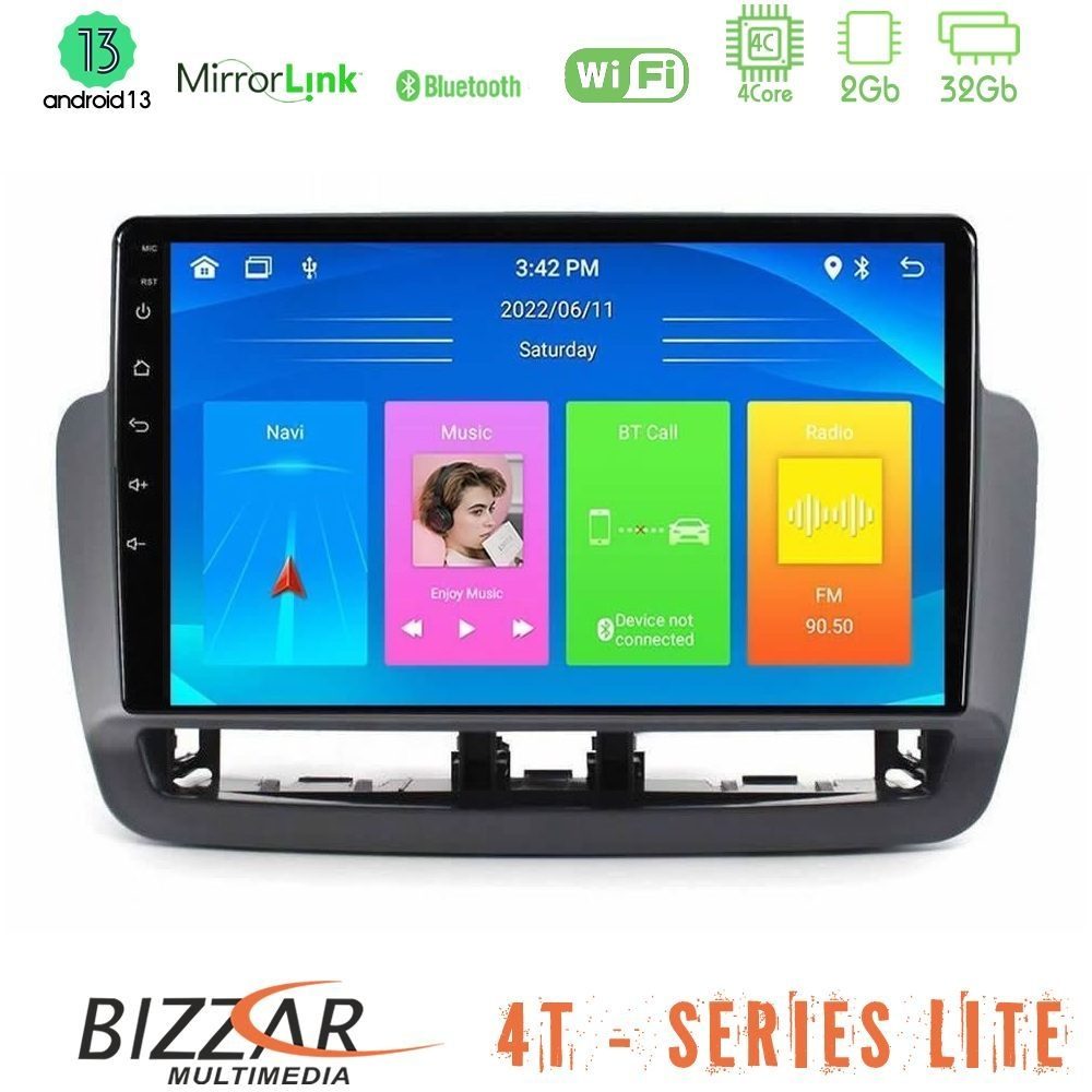 Bizzar 4T Series Seat Ibiza 2012-2015 4Core Android13 2+32GB Navigation Multimedia Tablet 9"