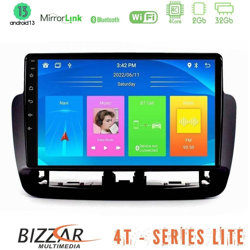 Bizzar 4T Series Seat Ibiza 2012-2015 4Core Android13 2+32GB Navigation Multimedia Tablet 9"