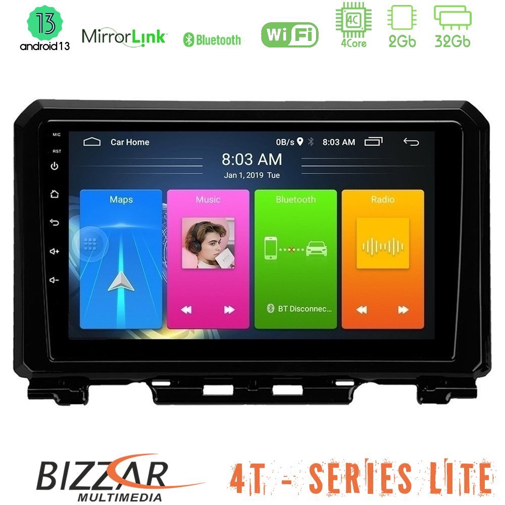 Bizzar 4T Series Suzuki Jimny 2018-2022 4Core Android13 2+32GB Navigation Multimedia Tablet 9"