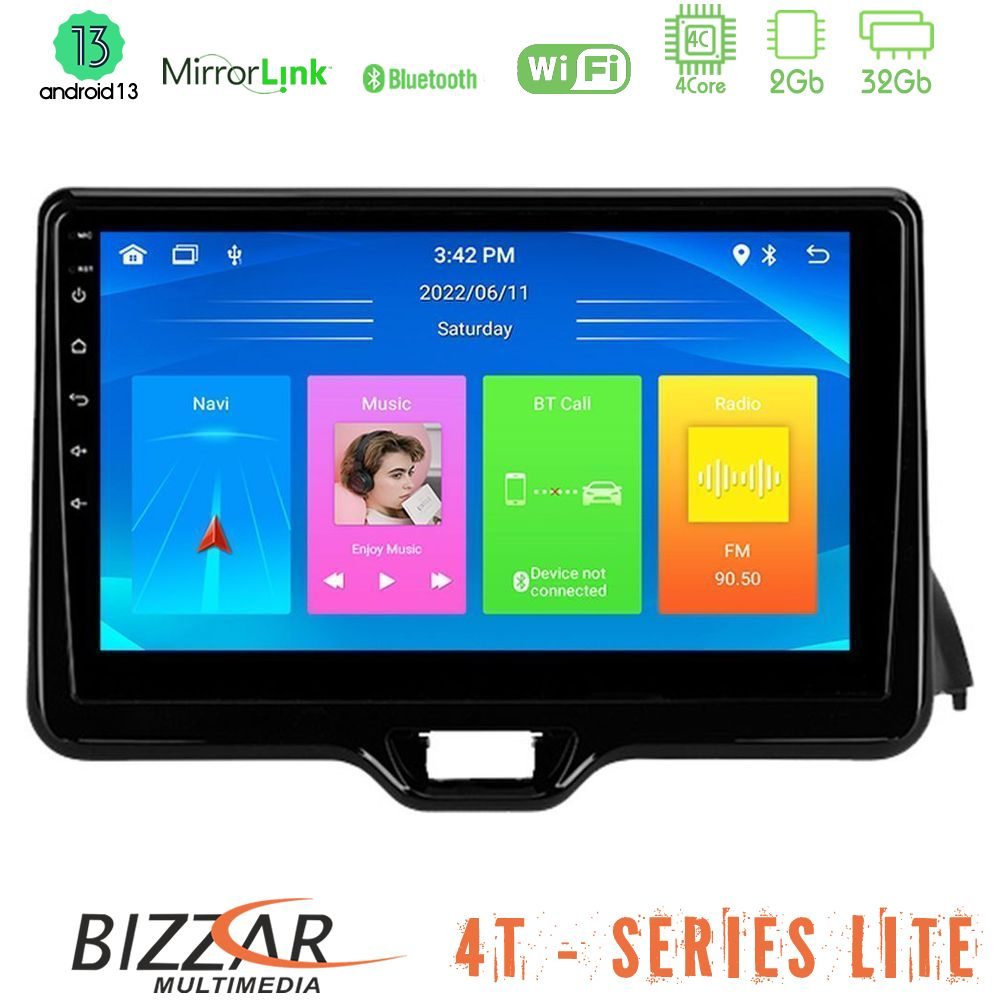 Bizzar 4T Series Toyota Yaris 2020-> 4Core Android13 2+32GB Navigation Multimedia Tablet 10"