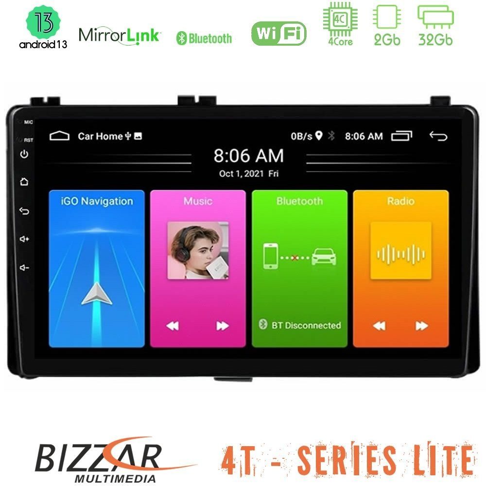 Bizzar 4T Series Toyota Corolla/Auris 2017-2019 4Core Android13 2+32GB Navigation Multimedia Tablet 9"