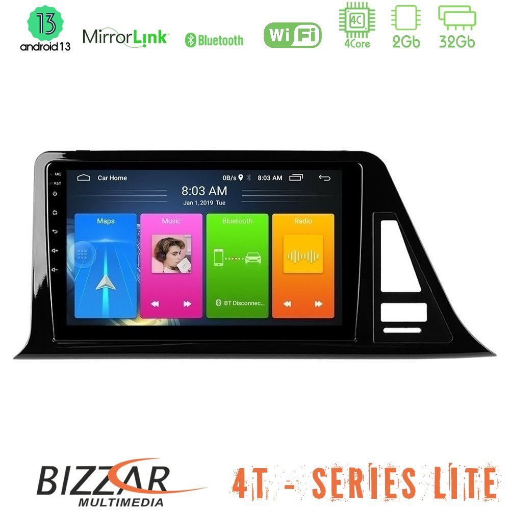 Bizzar 4T Series Toyota CH-R 4Core Android13 2+32GB Navigation Multimedia Tablet 9"