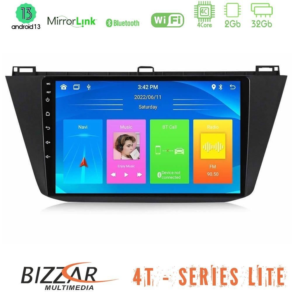 Bizzar 4T Series Vw Tiguan 2016-2022 4Core Android13 2+32GB Navigation Multimedia Tablet 9"