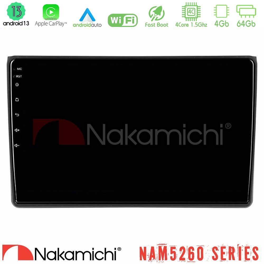 Nakamichi NAM5260 Series 4Core Android13 4+64GB Audi A4 B7 Navigation Multimedia Tablet 9" Με Carplay & Android Auto