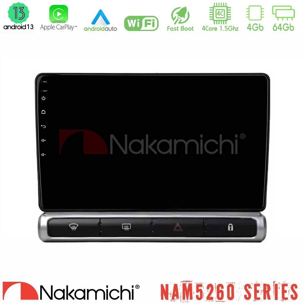 Nakamichi NAM5260 Series 4Core Android13 4+64GB Citroen C3 2016-> Navigation Multimedia Tablet 9" Με Carplay & Android Auto
