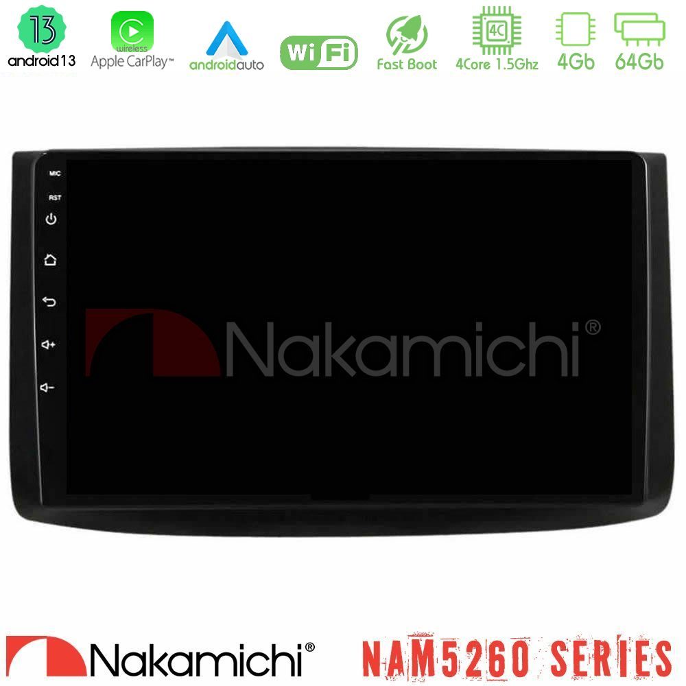Nakamichi NAM5260 Series 4Core Android13 4+64GB Chevrolet Aveo 2006-2010 Navigation Multimedia Tablet 9" Με Carplay & Android Auto