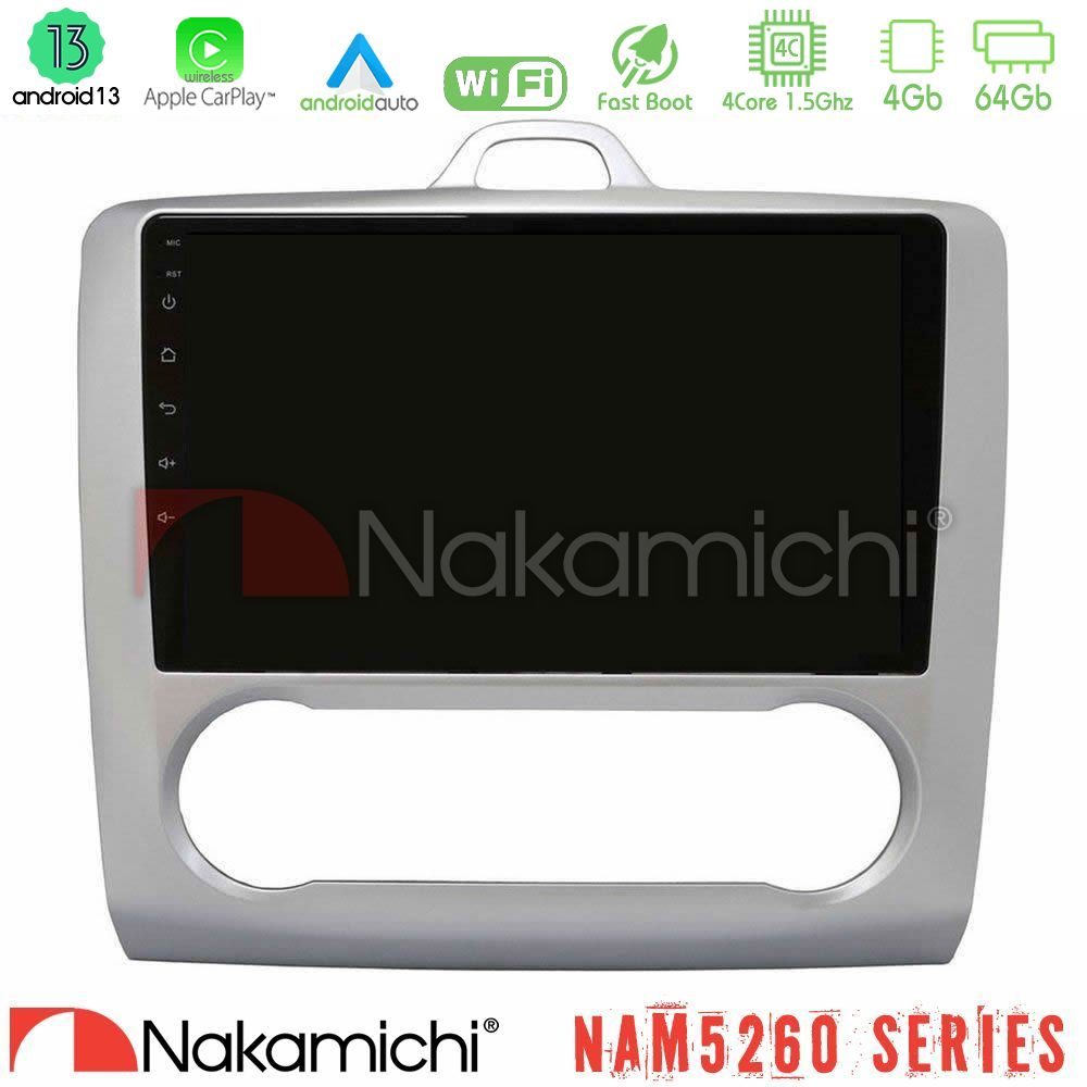 Nakamichi NAM5260 Series 4Core Android13 4+64GB Ford Focus Auto AC Navigation Multimedia Tablet 9" Με Carplay & Android Auto
