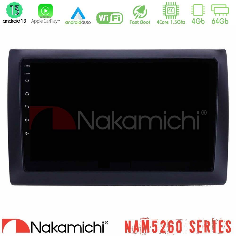 Nakamichi NAM5260 Series 4Core Android13 4+64GB Fiat Stilo Navigation Multimedia Tablet 9" Με Carplay & Android Auto
