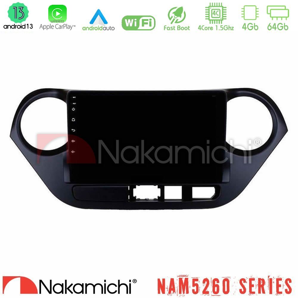 Nakamichi NAM5260 Series 4Core Android13 4+64GB Hyundai i10 2014-2020 Navigation Multimedia Tablet 9" Με Carplay & Android Auto