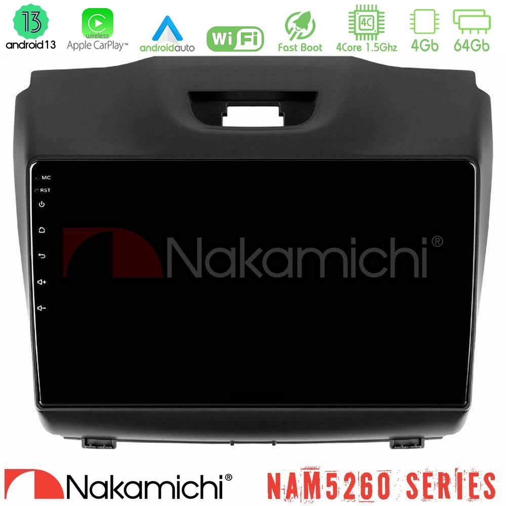 Nakamichi NAM5260 Series 4Core Android13 4+64GB Isuzu D-MAX 2012-2019 Navigation Multimedia Tablet 9" Με Carplay & Android Auto