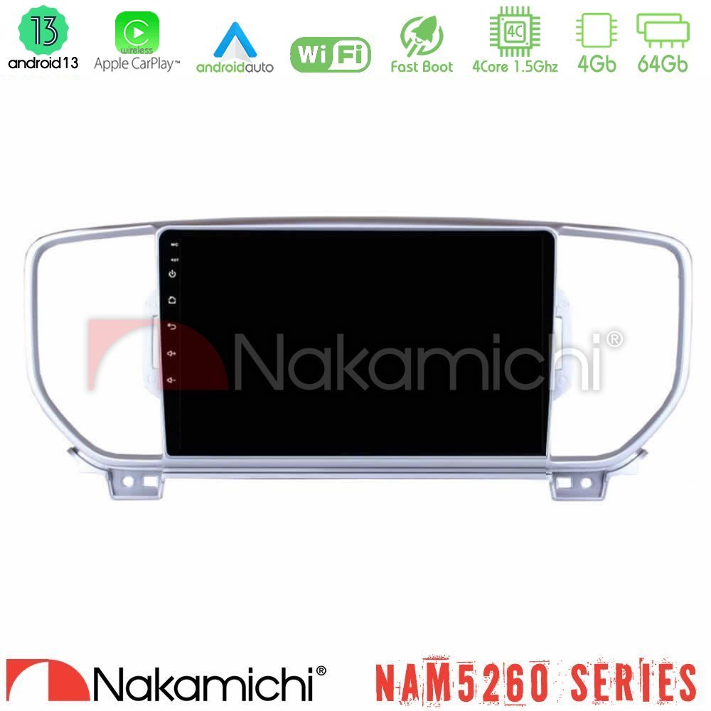 Nakamichi NAM5260 Series 4Core Android13 4+64GB Kia Sportage 2016-2018 Navigation Multimedia Tablet 9" Με Carplay & Android Auto