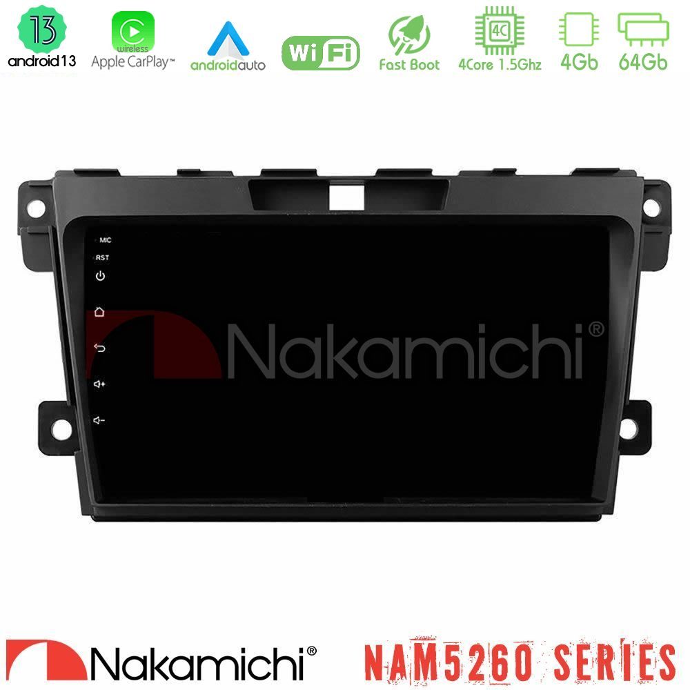 Nakamichi NAM5260 Series 4Core Android13 4+64GB Mazda CX-7 2007-2011 Navigation Multimedia Tablet 9" Με Carplay & Android Auto
