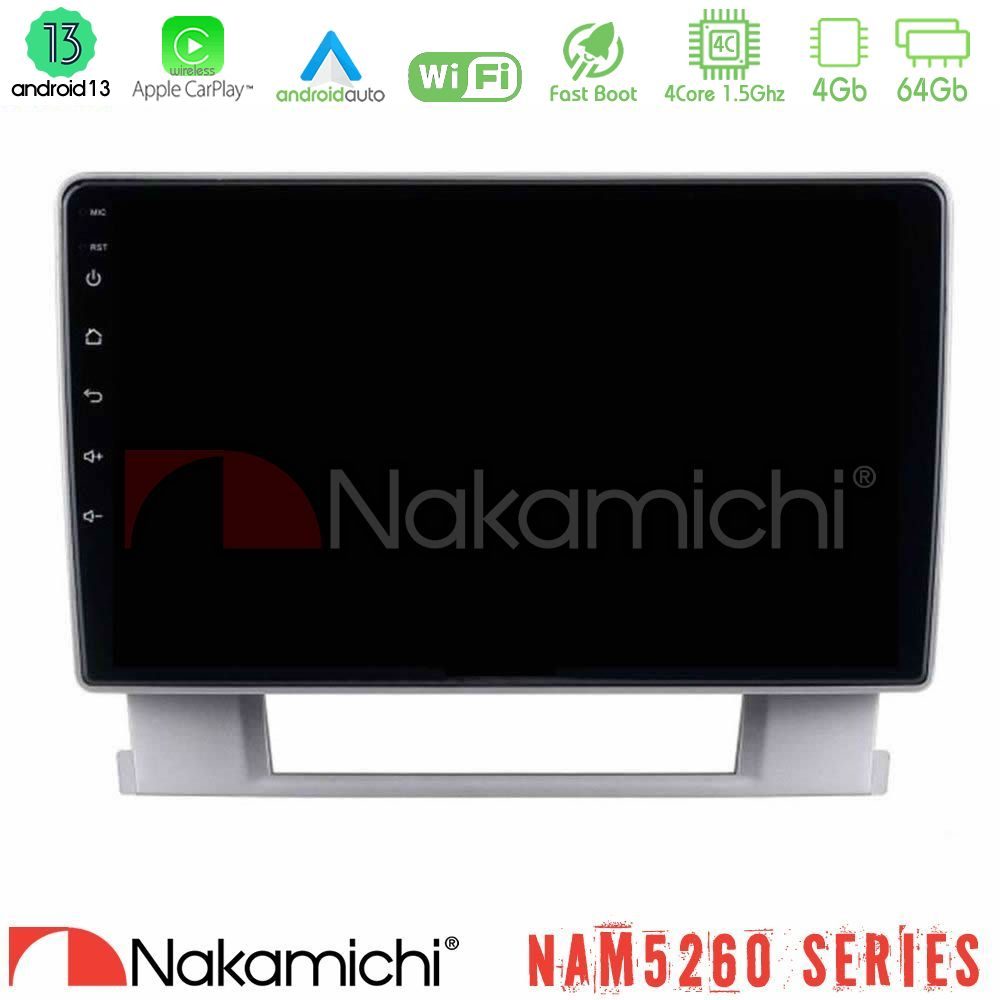 Nakamichi NAM5260 Series 4Core Android13 4+64GB Opel Astra J 2010-2014 Navigation Multimedia Tablet 9" Με Carplay & Android Auto
