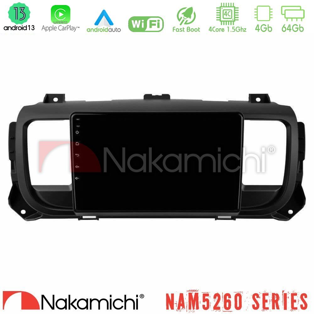 Nakamichi NAM5260 Series 4Core Android13 4+64GB Citroen/Peugeot/Opel/Toyota Navigation Multimedia Tablet 9" Με Carplay & Android Auto