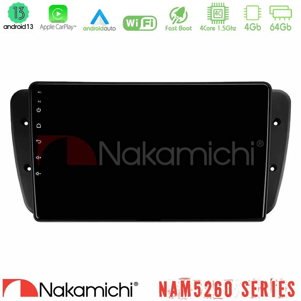 Nakamichi NAM5260 Series 4Core Android13 4+64GB Seat Ibiza 2008-2012 Navigation Multimedia Tablet 9" Με Carplay & Android Auto