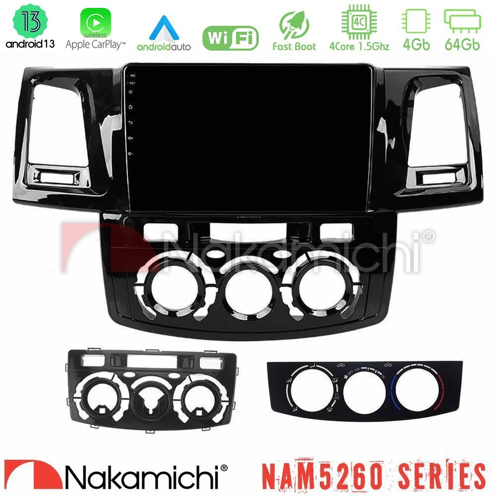 Nakamichi NAM5260 Series 4Core Android13 4+64GB Toyota Hilux 2007-2011 Navigation Multimedia Tablet 9" Με Carplay & Android Auto Nakamichi NAM5260 Series 4Core Android13 4+64GB Toyota Hilux 2007-2011 Navigation Multimedia Tablet 9" Με Carplay & Android Auto