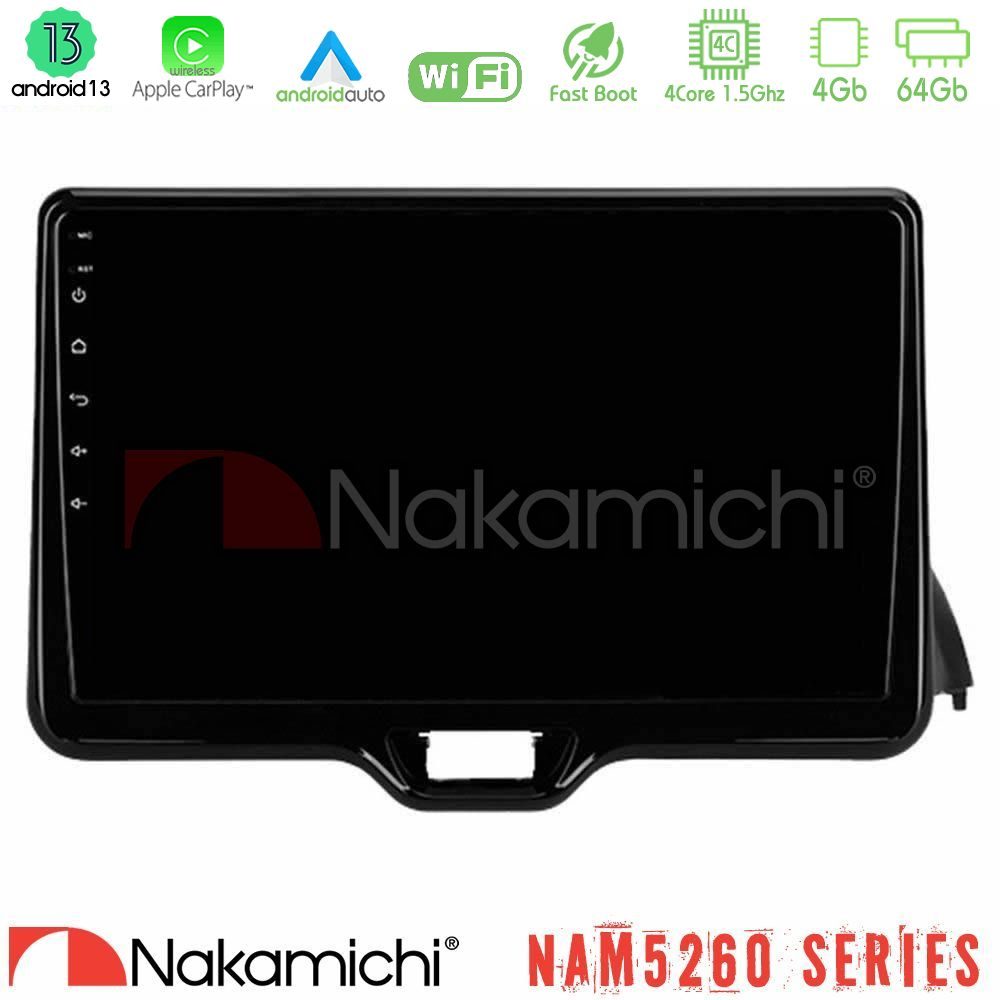 Nakamichi NAM5260 Series 4Core Android13 4+64GB Toyota Yaris 2020-> Navigation Multimedia Tablet 10" Με Carplay & Android Auto Nakamichi NAM5260 Series 4Core Android13 4+64GB Toyota Yaris 2020-> Navigation Multimedia Tablet 10" Με Carplay & Android Auto