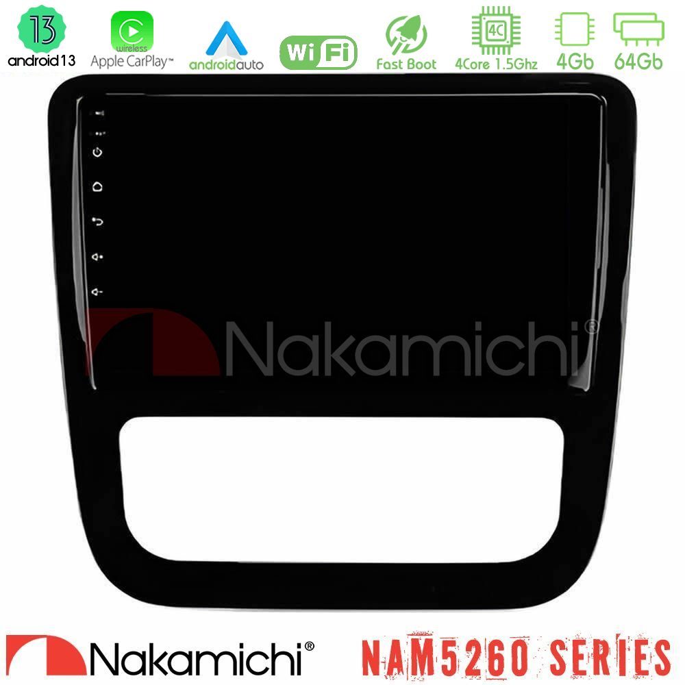 Nakamichi NAM5260 Series 4Core Android13 4+64GB VW Scirocco 2008-2014 Navigation Multimedia Tablet 9" (μαύρο γυαλιστερό) Με Carplay & Android Auto