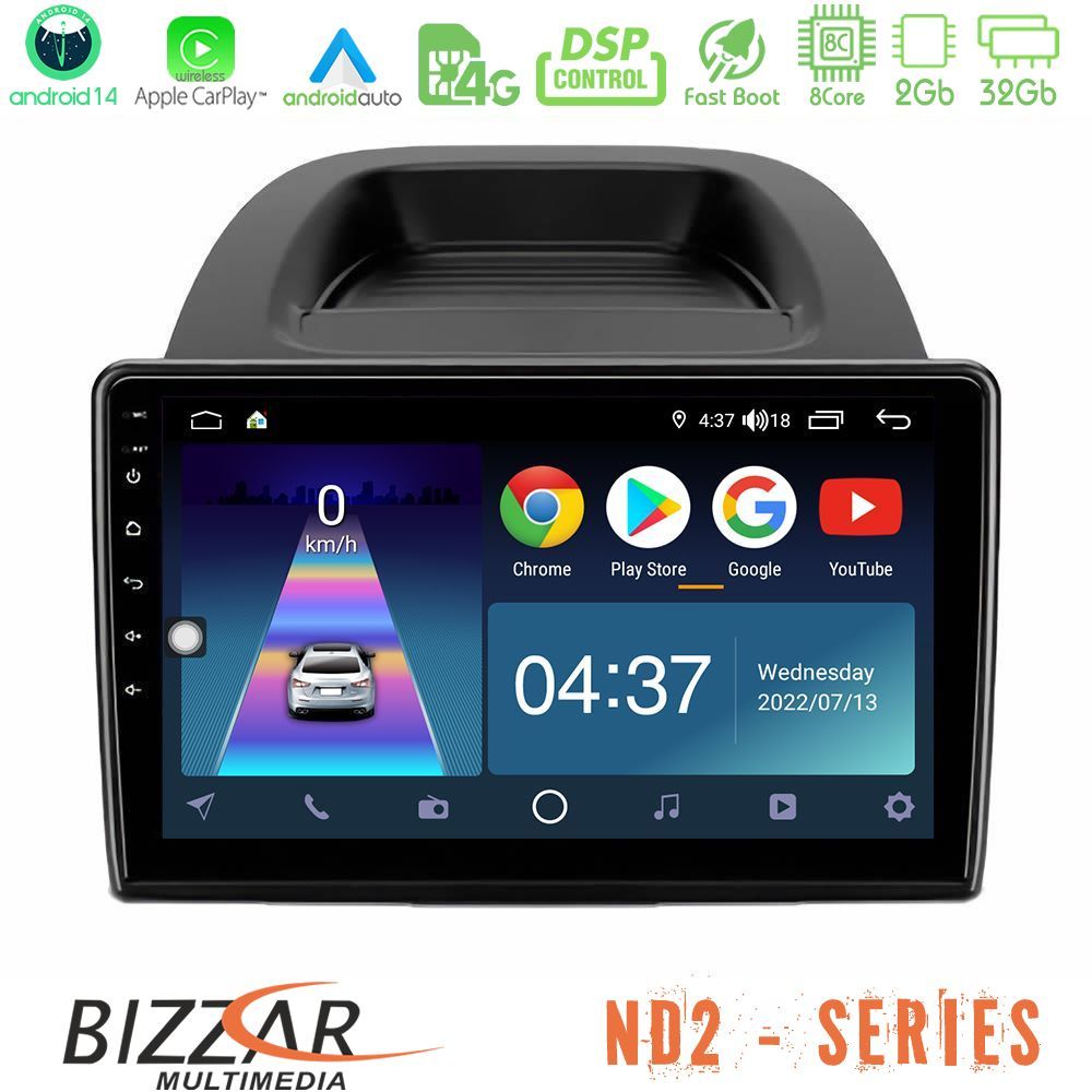 Bizzar ND2 Series 8Core Android14 2+32GB Ford Ecosport 2018-2020 Navigation Multimedia Tablet 10" Με Carplay & Android Auto