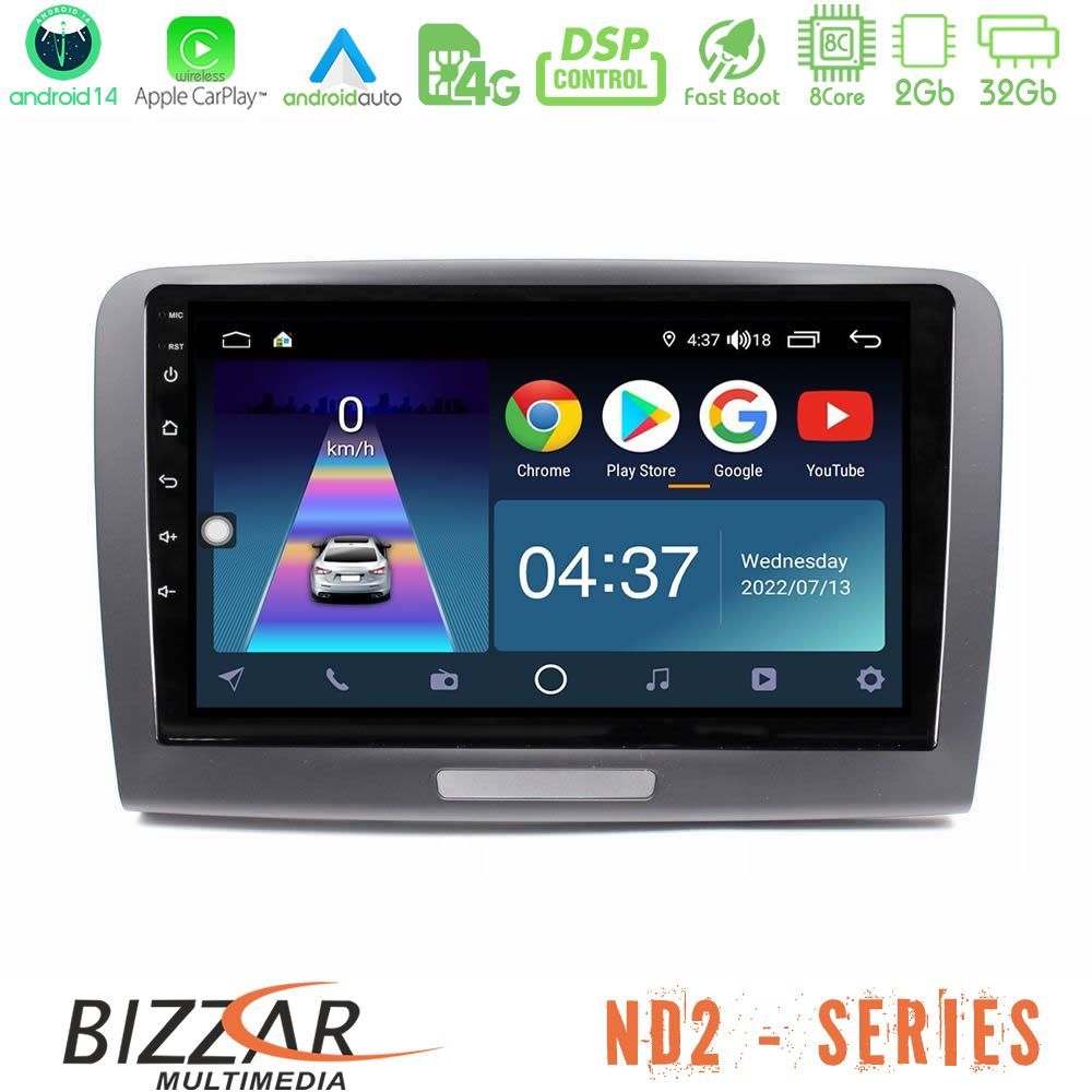 Bizzar ND2 Series 8Core Android14 2+32GB  Skoda Superb 2008-2015 Navigation Multimedia Tablet 9" Με Carplay & Android Auto