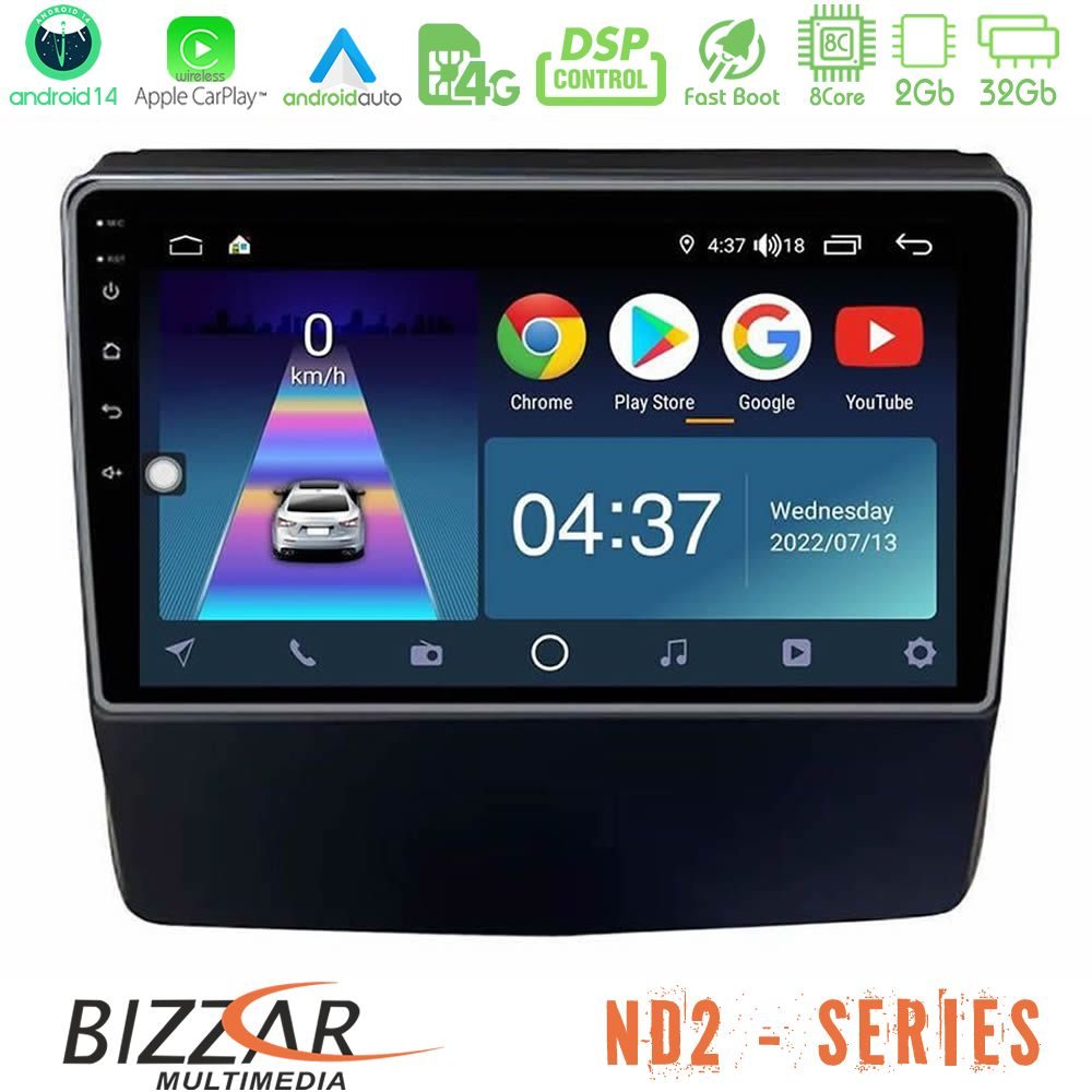 Bizzar ND2 Series 8Core Android14 2+32GB Subaru Forester/Impreza 2018-2021 Navigation Multimedia Tablet 9" Με Carplay & Android Auto