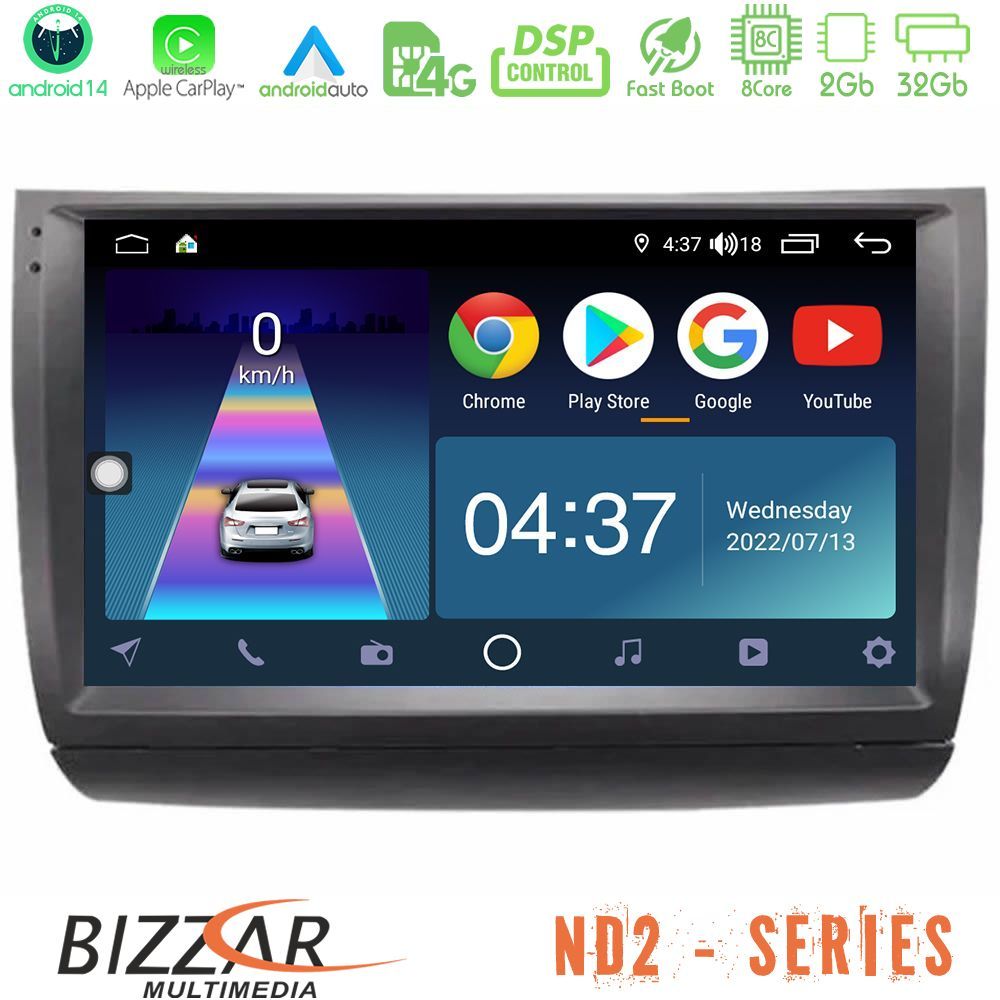Bizzar ND2 Series 8Core Android14 2+32GB  Toyota Prius 2004-2009 Navigation Multimedia Tablet 9" Με Carplay & Android Auto