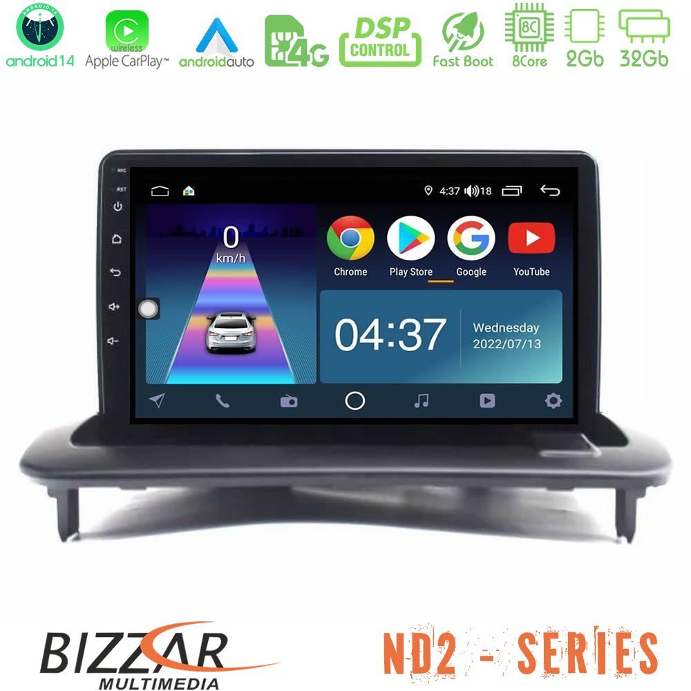 Bizzar ND2 Series 8Core Android14 2+32GB Volvo S40/C30/C70 Navigation Multimedia Tablet 9" Με Carplay & Android Auto