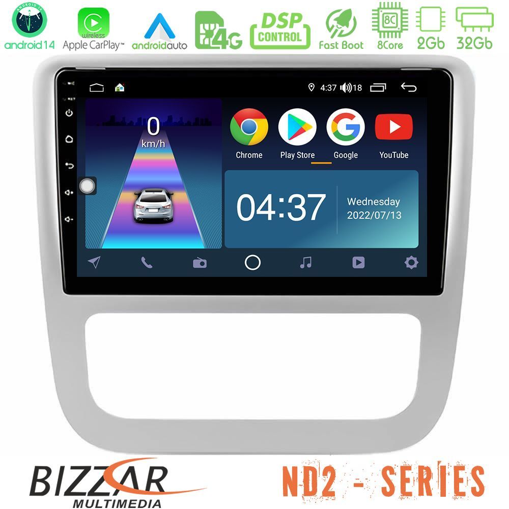 Bizzar ND2 Series 8Core Android14 2+32GB VW Scirocco / Eos Navigation Multimedia Tablet 9" Με Carplay & Android Auto