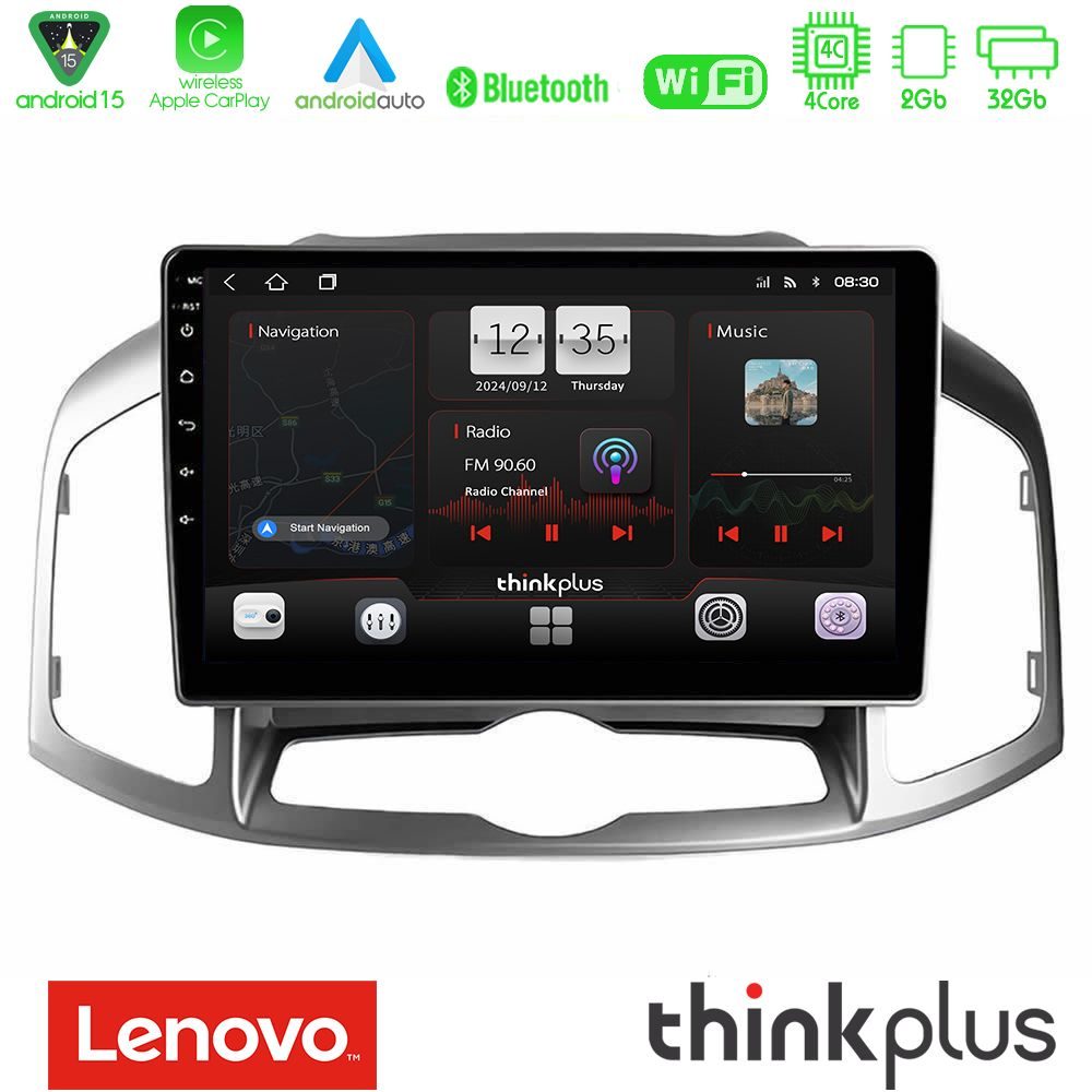 Lenovo Thinkplus Series 4Core Android15 2+32GB Chevrolet Captiva 2012-2016 Navigation Multimedia Tablet 9" Με Carplay & Android Auto