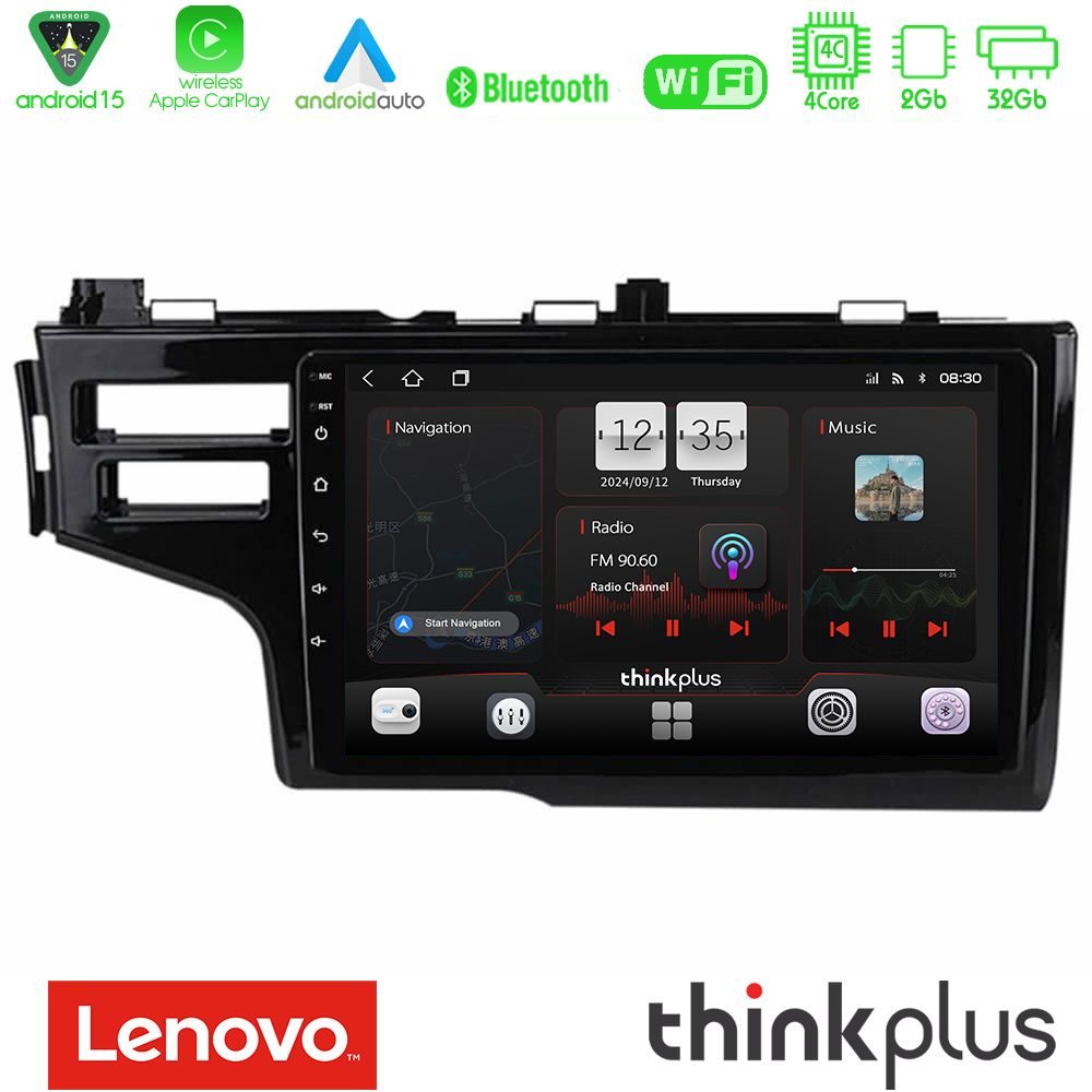 Lenovo Thinkplus Series 4Core Android15 2+32GB Honda Jazz 2013-2020 Navigation Multimedia Tablet 9" Με Carplay & Android Auto